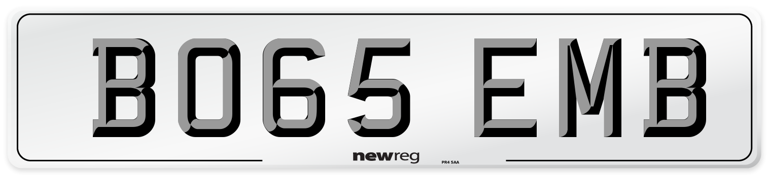 BO65 EMB Number Plate from New Reg
